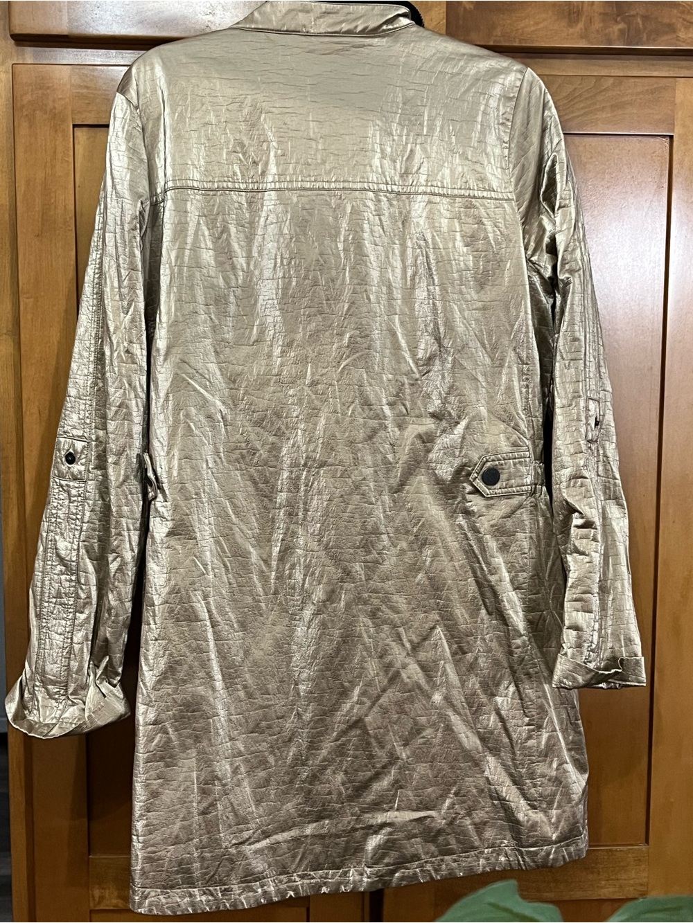 NIKKI JONES MONTREAL Metallic Gold Jacket Parka Coat | Size S Small - Picture 4 of 12